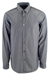 Men's Regular/Classic-Fit Cotton Printed Casual Shirt-DG-XXL Dark Grey